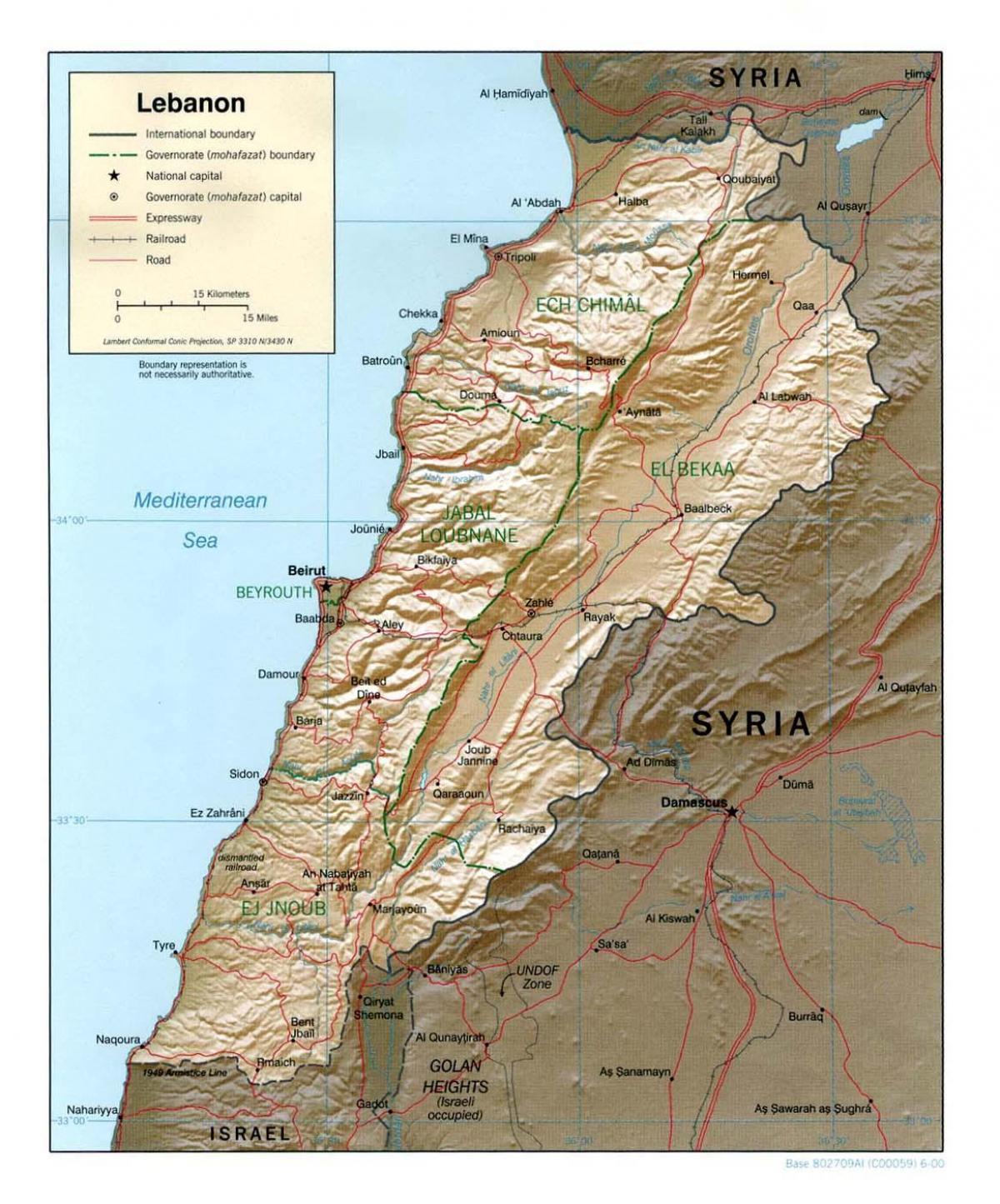 kort af Líbanon landslaginu