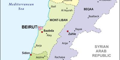 Kort af Líbanon pólitískum